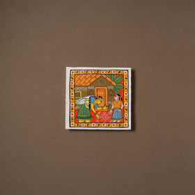Handpainted Cheriyal Scroll Painting by Dhanalakota Sai Kiran (8 x 8 in) 59