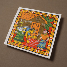 Handpainted Cheriyal Scroll Painting by Dhanalakota Sai Kiran (8 x 8 in) 59