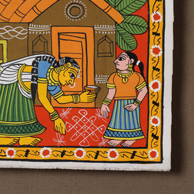 Handpainted Cheriyal Scroll Painting by Dhanalakota Sai Kiran (8 x 8 in) 59
