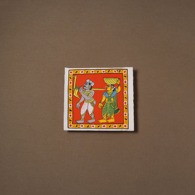 Handpainted Cheriyal Scroll Painting by Dhanalakota Sai Kiran (8 x 8 in) 60