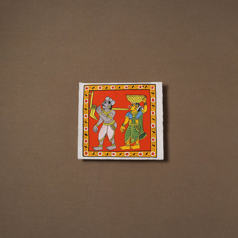 Handpainted Cheriyal Scroll Painting by Dhanalakota Sai Kiran (8 x 8 in) 60