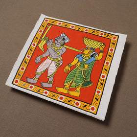 Handpainted Cheriyal Scroll Painting by Dhanalakota Sai Kiran (8 x 8 in) 60