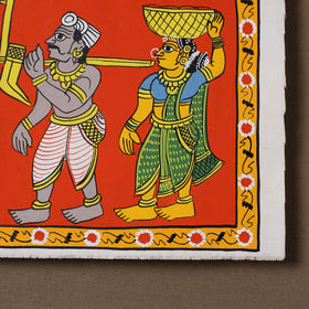 Handpainted Cheriyal Scroll Painting by Dhanalakota Sai Kiran (8 x 8 in) 60