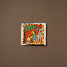 Handpainted Cheriyal Scroll Painting by Dhanalakota Sai Kiran (8 x 8 in) 61