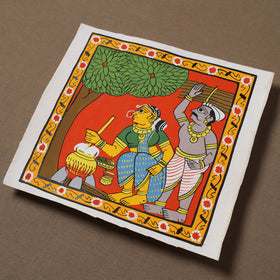 Handpainted Cheriyal Scroll Painting by Dhanalakota Sai Kiran (8 x 8 in) 61