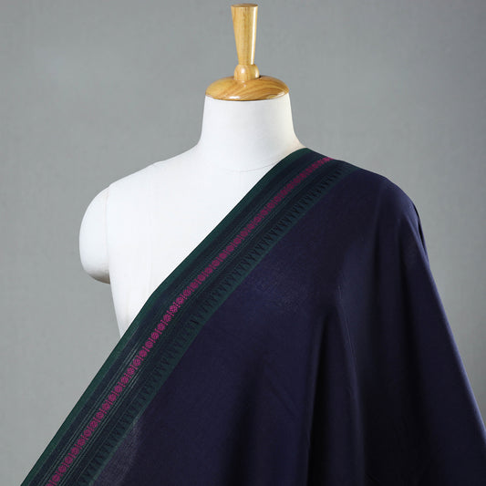 Blue - Dharwad Cotton Fabric with Thread Border 13