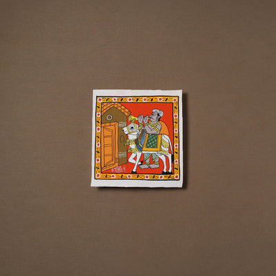 Handpainted Cheriyal Scroll Painting by Dhanalakota Sai Kiran (8 x 8 in) 62