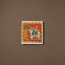 Handpainted Cheriyal Scroll Painting by Dhanalakota Sai Kiran (8 x 8 in) 62