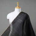  Black Traditional Handloom Chanderi Silk Cotton Fabric