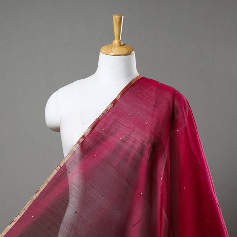 Pink - Traditional Handloom Chanderi Silk Cotton Fabric 03