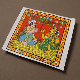 Handpainted Cheriyal Scroll Painting by Dhanalakota Sai Kiran (8 x 8 in) 64