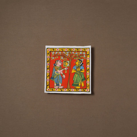 Handpainted Cheriyal Scroll Painting by Dhanalakota Sai Kiran (8 x 8 in) 65