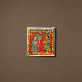 Handpainted Cheriyal Scroll Painting by Dhanalakota Sai Kiran (8 x 8 in) 65