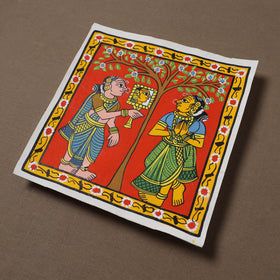 Handpainted Cheriyal Scroll Painting by Dhanalakota Sai Kiran (8 x 8 in) 65