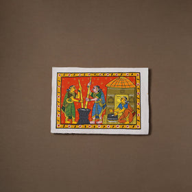 Handpainted Cheriyal Scroll Painting by Dhanalakota Sai Kiran (10 x 15 in) 01