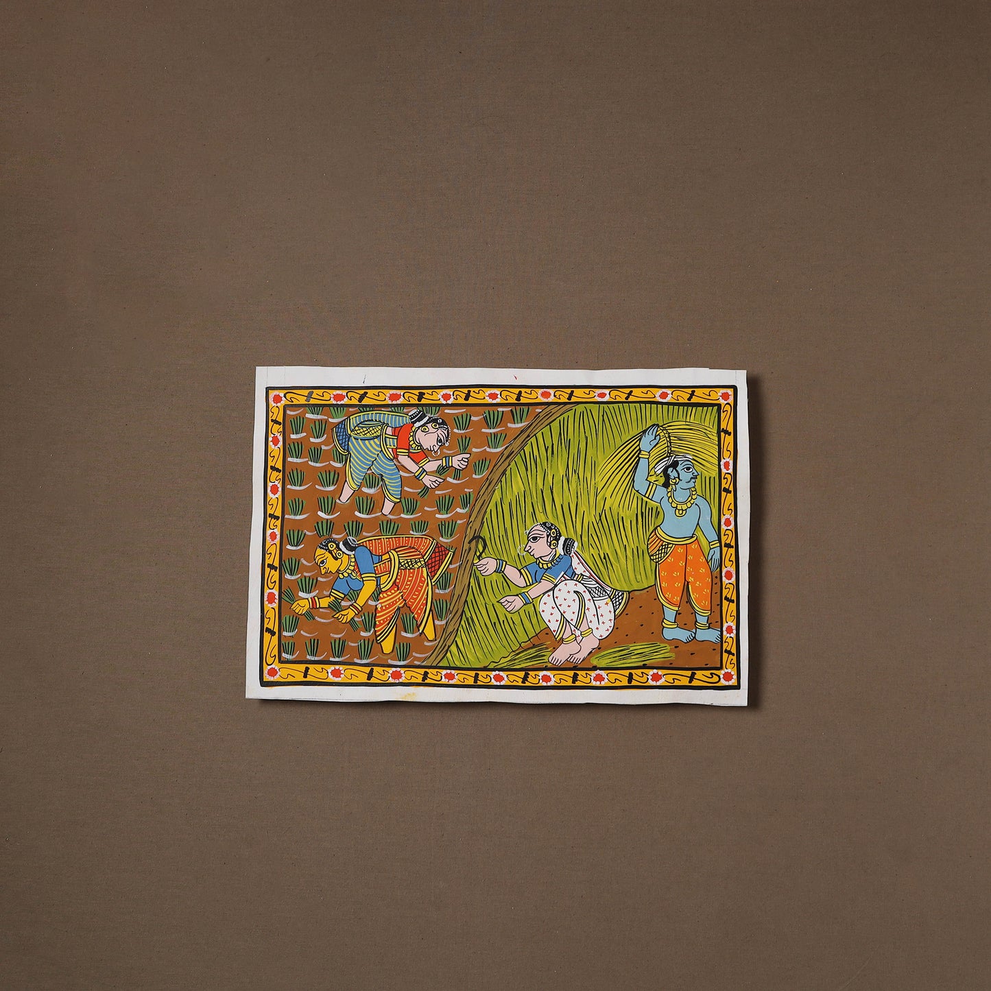 Handpainted Cheriyal Scroll Painting by Dhanalakota Sai Kiran (10 x 15 in) 02
