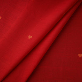 Red - Phulia Jamdani Buti Pure Handloom Cotton Fabric (Count 84/92) 25