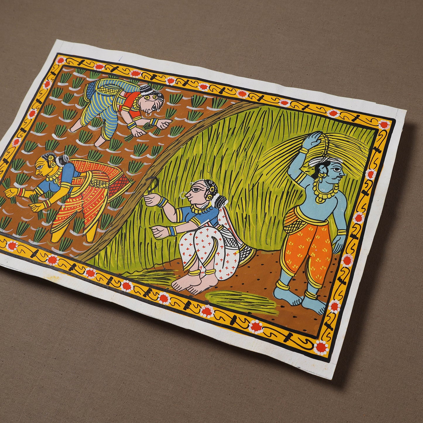 Handpainted Cheriyal Scroll Painting by Dhanalakota Sai Kiran (10 x 15 in) 02