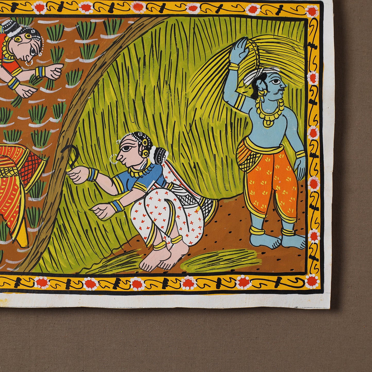 Handpainted Cheriyal Scroll Painting by Dhanalakota Sai Kiran (10 x 15 in) 02