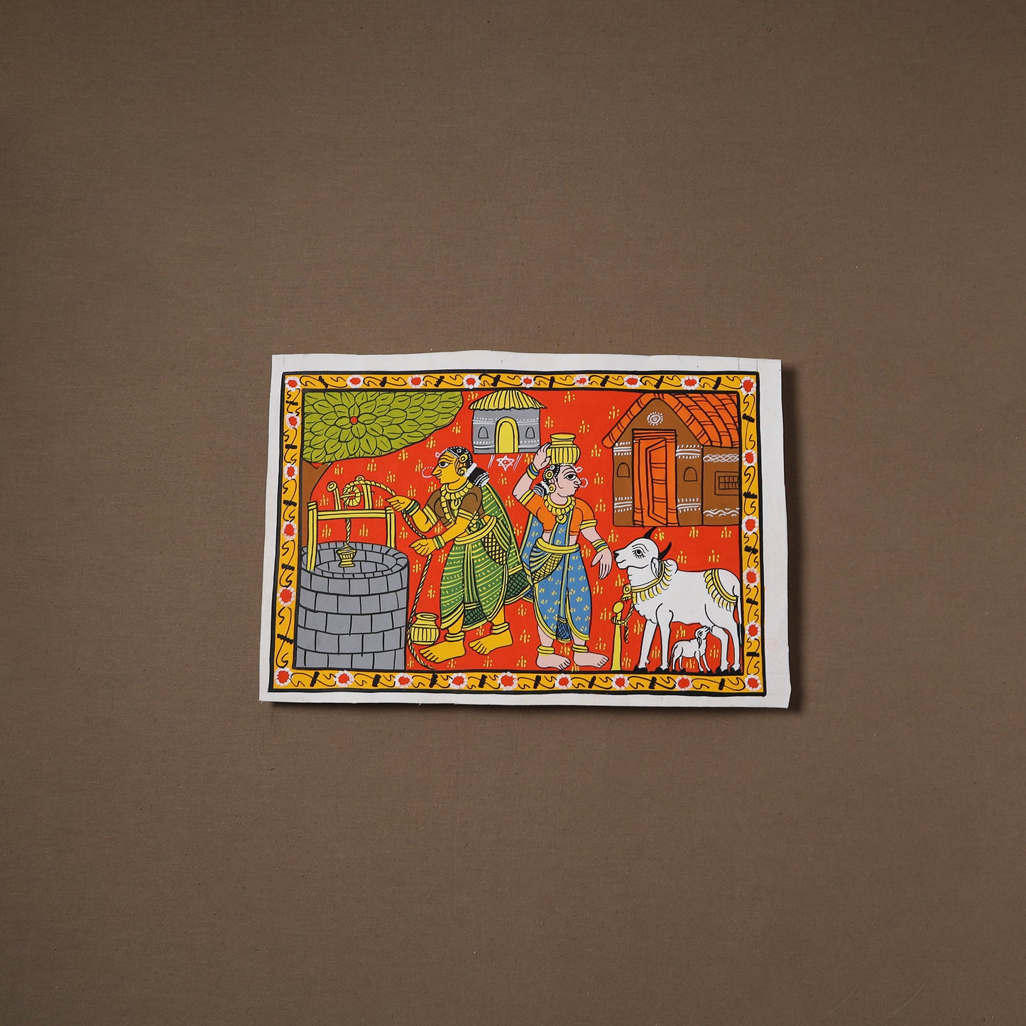 Handpainted Cheriyal Scroll Painting by Dhanalakota Sai Kiran (10 x 15 in) 03
