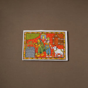 Handpainted Cheriyal Scroll Painting by Dhanalakota Sai Kiran (10 x 15 in) 03