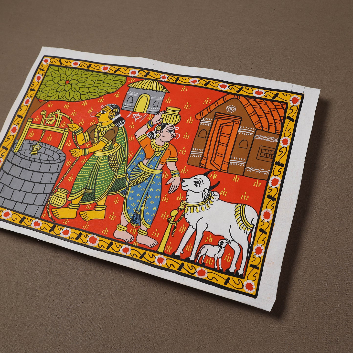 Handpainted Cheriyal Scroll Painting by Dhanalakota Sai Kiran (10 x 15 in) 03