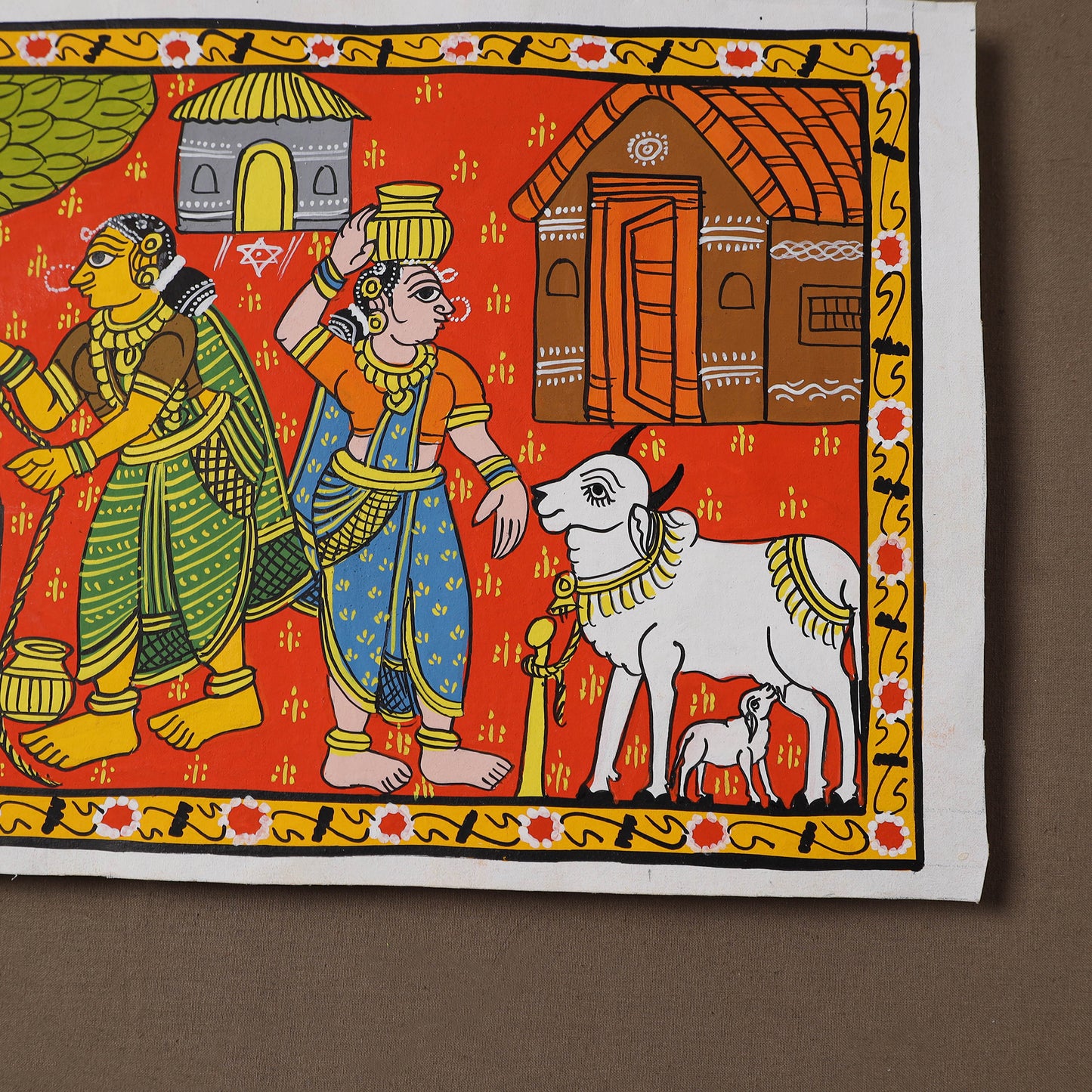 Handpainted Cheriyal Scroll Painting by Dhanalakota Sai Kiran (10 x 15 in) 03