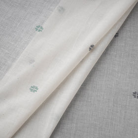 White - Phulia Jamdani Buti Pure Handloom Cotton Fabric (Count 84/92) 24
