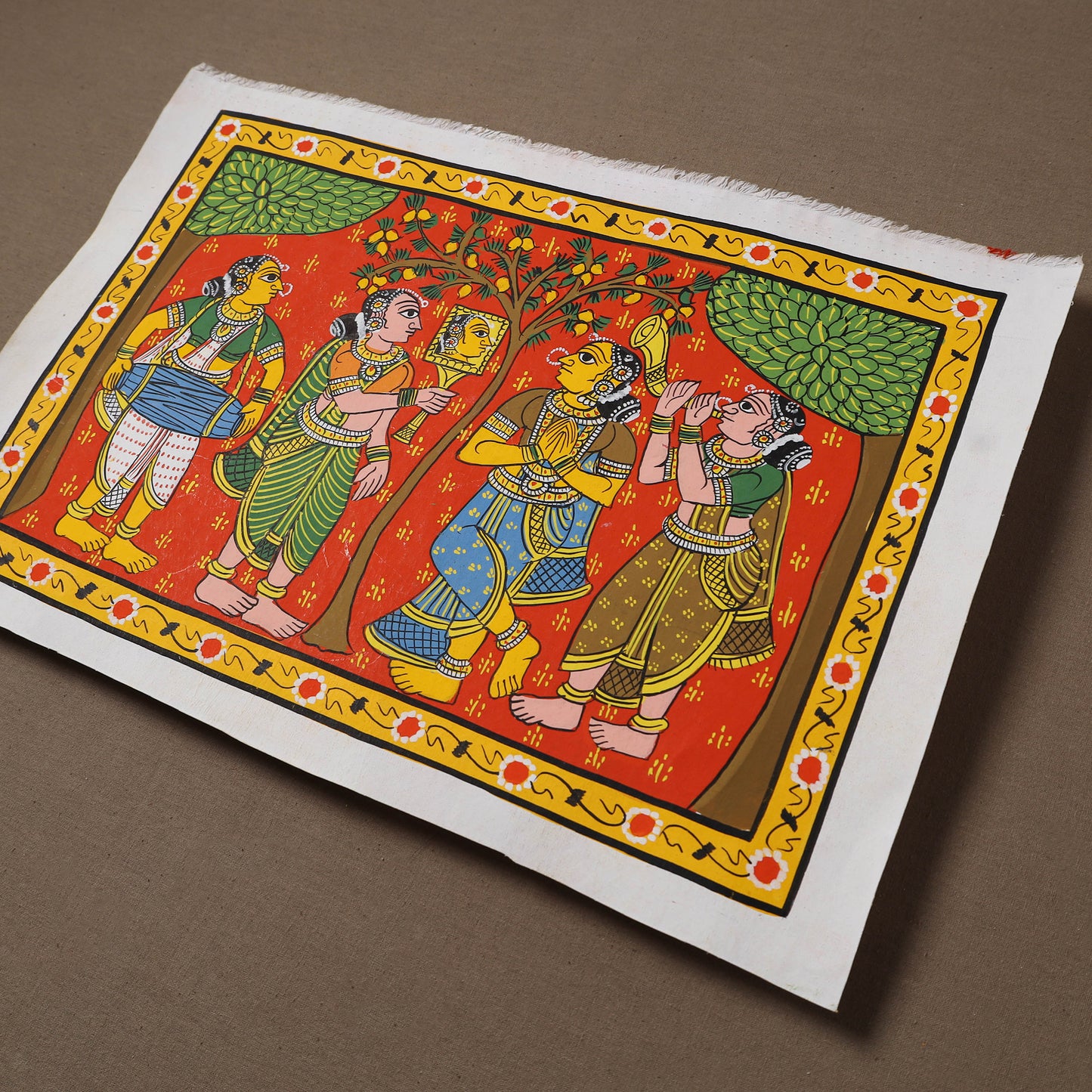 Handpainted Cheriyal Scroll Painting by Dhanalakota Sai Kiran (10 x 15 in) 04