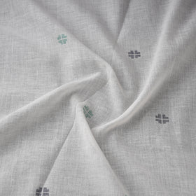 White - Phulia Jamdani Buti Pure Handloom Cotton Fabric (Count 84/92) 24