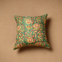 Green - Block Print Cotton Sanganeri Cushion Cover (16 x 16 in) 81