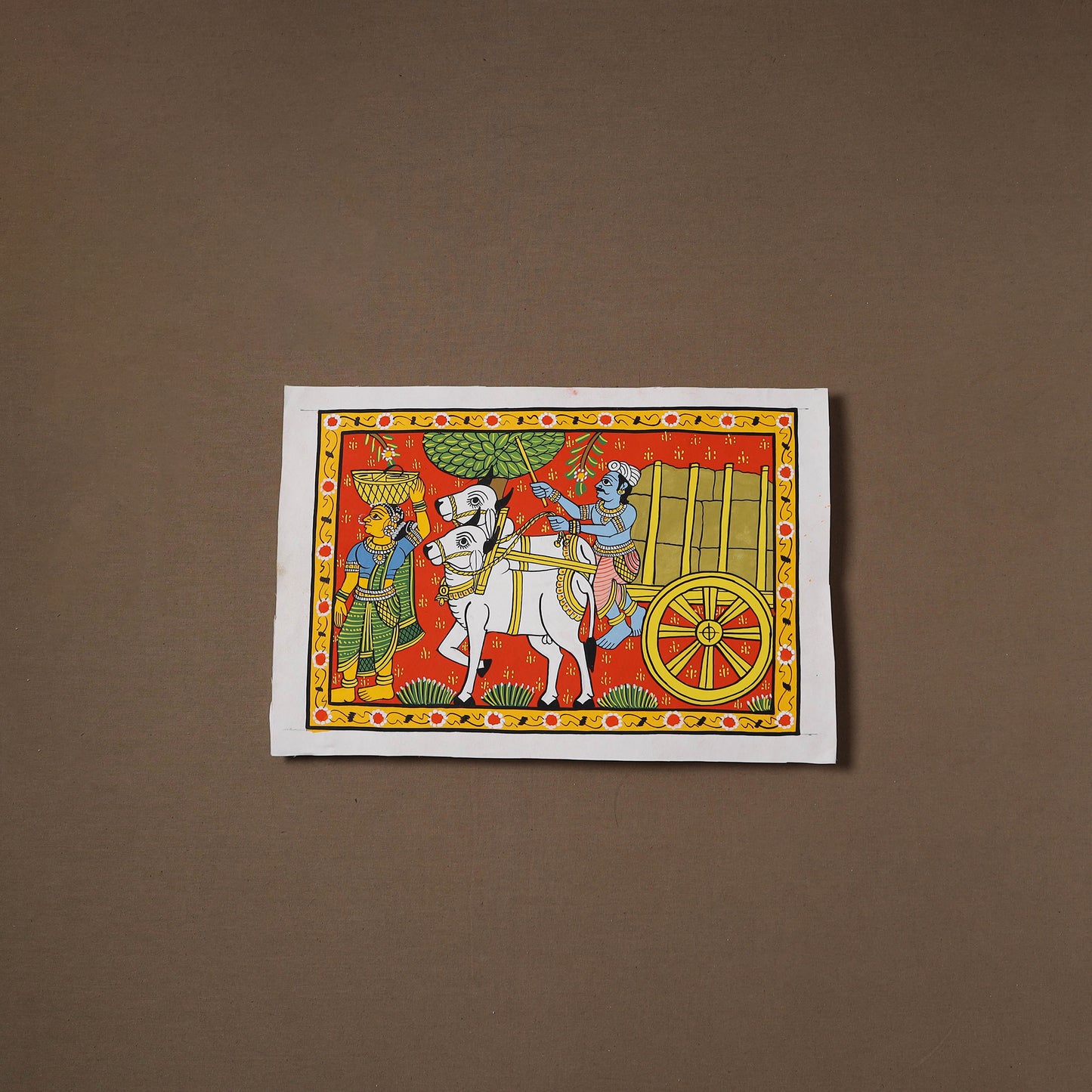 Handpainted Cheriyal Scroll Painting by Dhanalakota Sai Kiran (10 x 15 in) 05