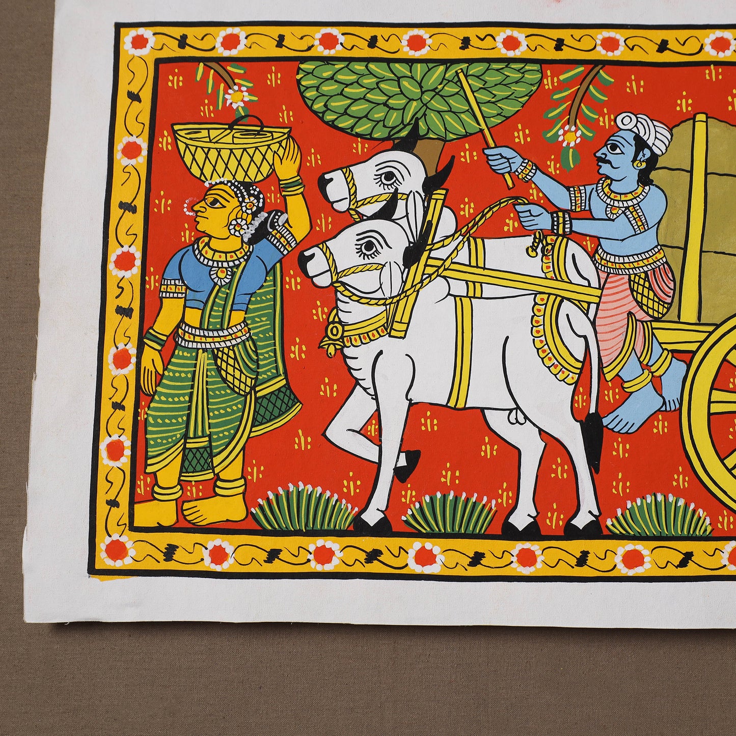 Handpainted Cheriyal Scroll Painting by Dhanalakota Sai Kiran (10 x 15 in) 05