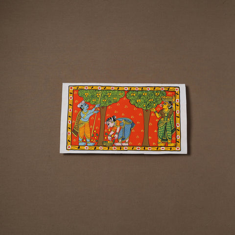 Handpainted Cheriyal Scroll Painting by Dhanalakota Sai Kiran (8 x 14 in) 07