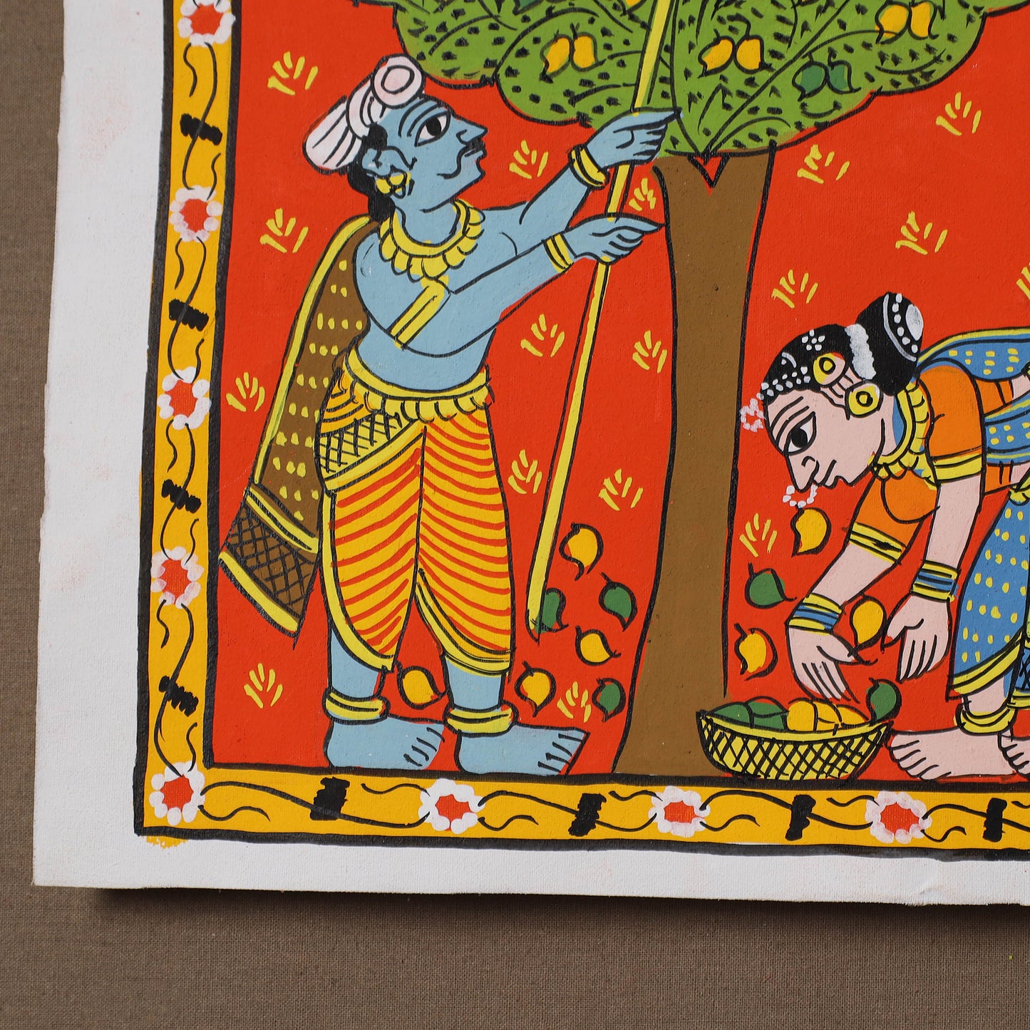 Handpainted Cheriyal Scroll Painting by Dhanalakota Sai Kiran (8 x 14 in) 07
