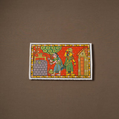 Handpainted Cheriyal Scroll Painting by Dhanalakota Sai Kiran (8 x 14 in) 08