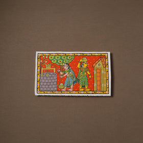 Handpainted Cheriyal Scroll Painting by Dhanalakota Sai Kiran (8 x 14 in) 08