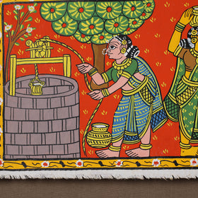 Handpainted Cheriyal Scroll Painting by Dhanalakota Sai Kiran (8 x 14 in) 08