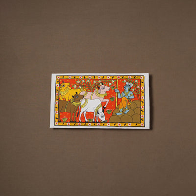 Handpainted Cheriyal Scroll Painting by Dhanalakota Sai Kiran (8 x 14 in) 09