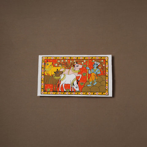 Handpainted Cheriyal Scroll Painting by Dhanalakota Sai Kiran (8 x 14 in) 09