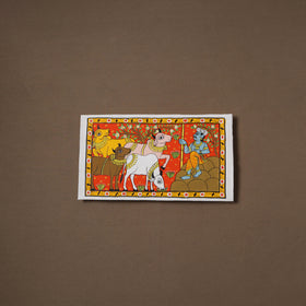 Handpainted Cheriyal Scroll Painting by Dhanalakota Sai Kiran (8 x 14 in) 09