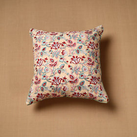 Buy Beige Block Print Cotton Sanganeri Cushion Cover