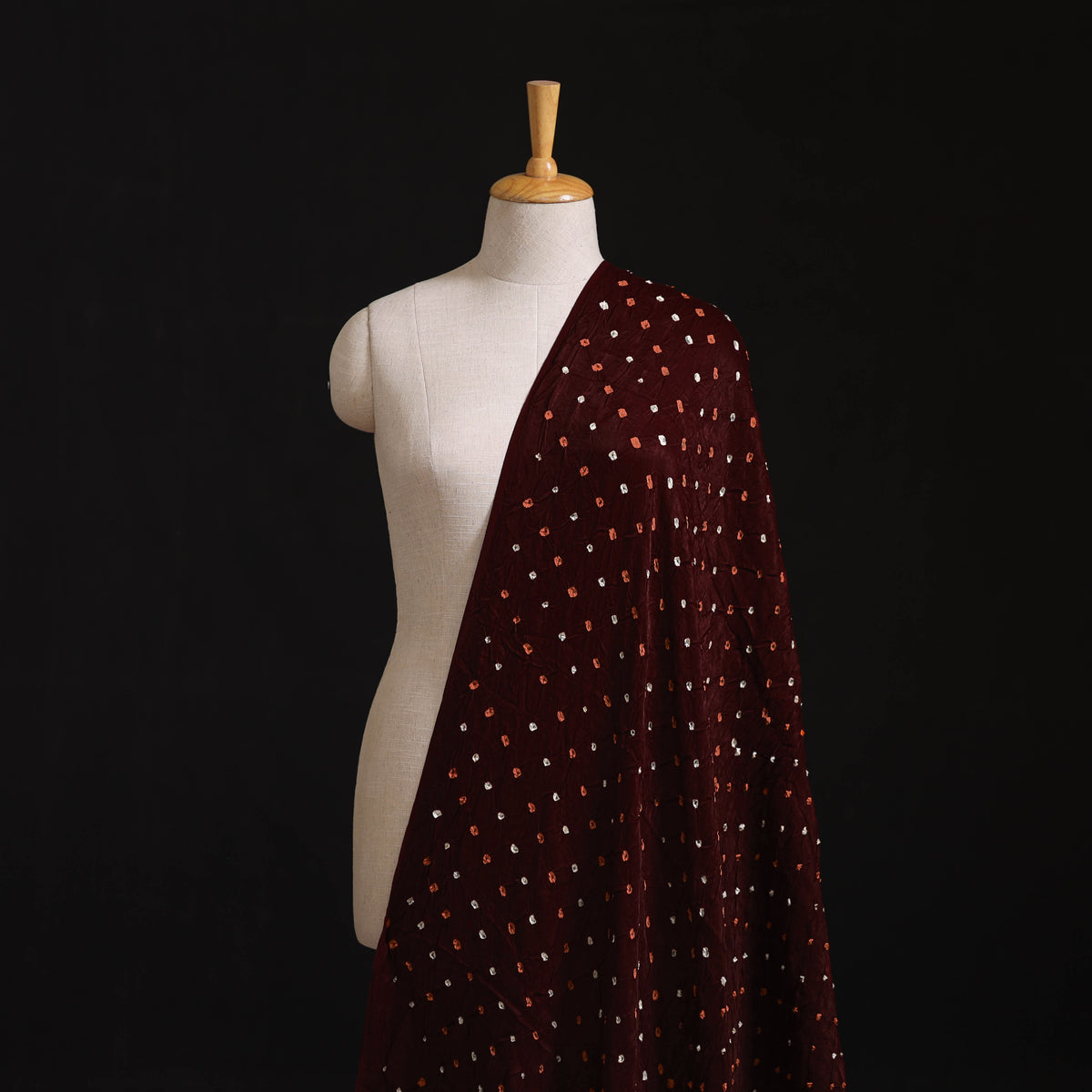 Kutch Bandhani Tie-Dye Modal Silk Fabric 05
