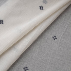 White - Phulia Jamdani Buti Pure Handloom Cotton Fabric (Count 84/92) 17