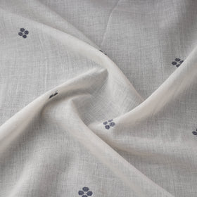 White - Phulia Jamdani Buti Pure Handloom Cotton Fabric (Count 84/92) 17
