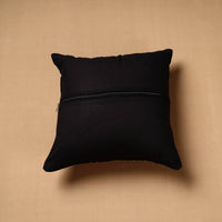 Black - Block Print Cotton Sanganeri Cushion Cover (16 x 16 in) 89