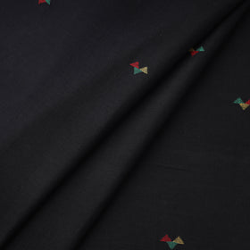 Black - Phulia Jamdani Buti Pure Handloom Cotton Fabric (Count 84/92) 14
