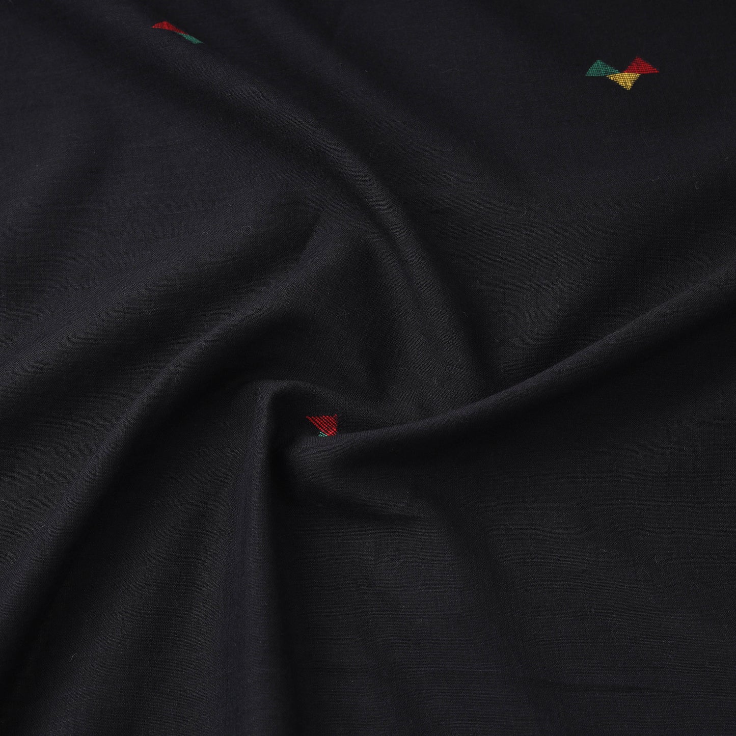 Black - Phulia Jamdani Buti Pure Handloom Cotton Fabric (Count 84/92) 14