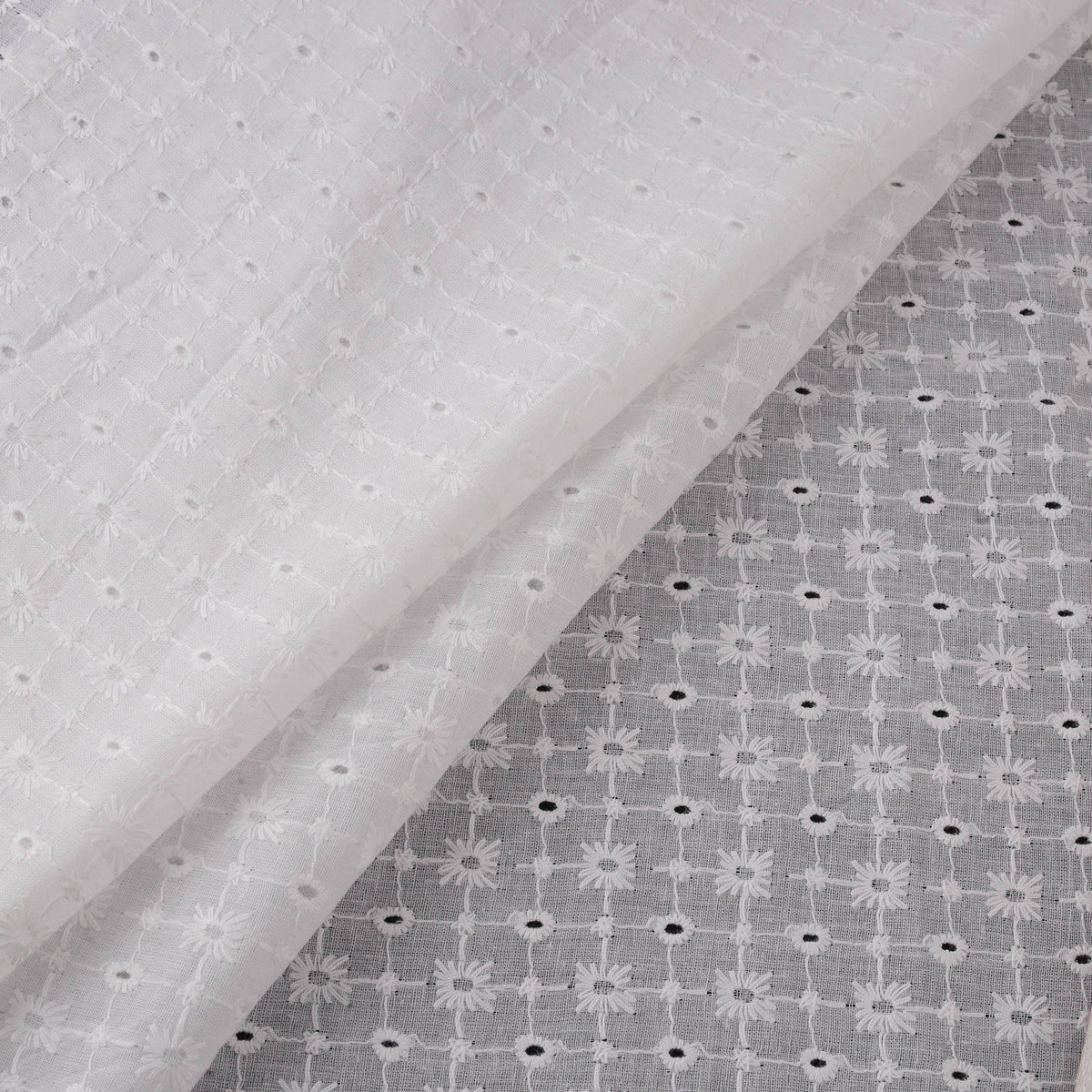 Floral Embroidered Cotton Hakoba Fabric 02