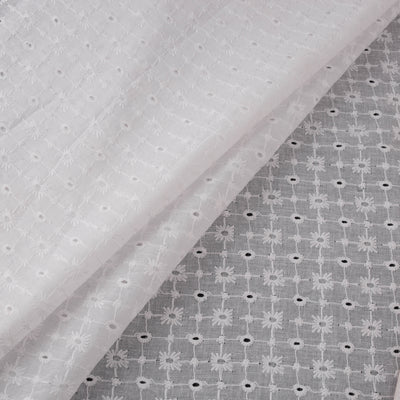 Floral Embroidered Cotton Hakoba Fabric 02